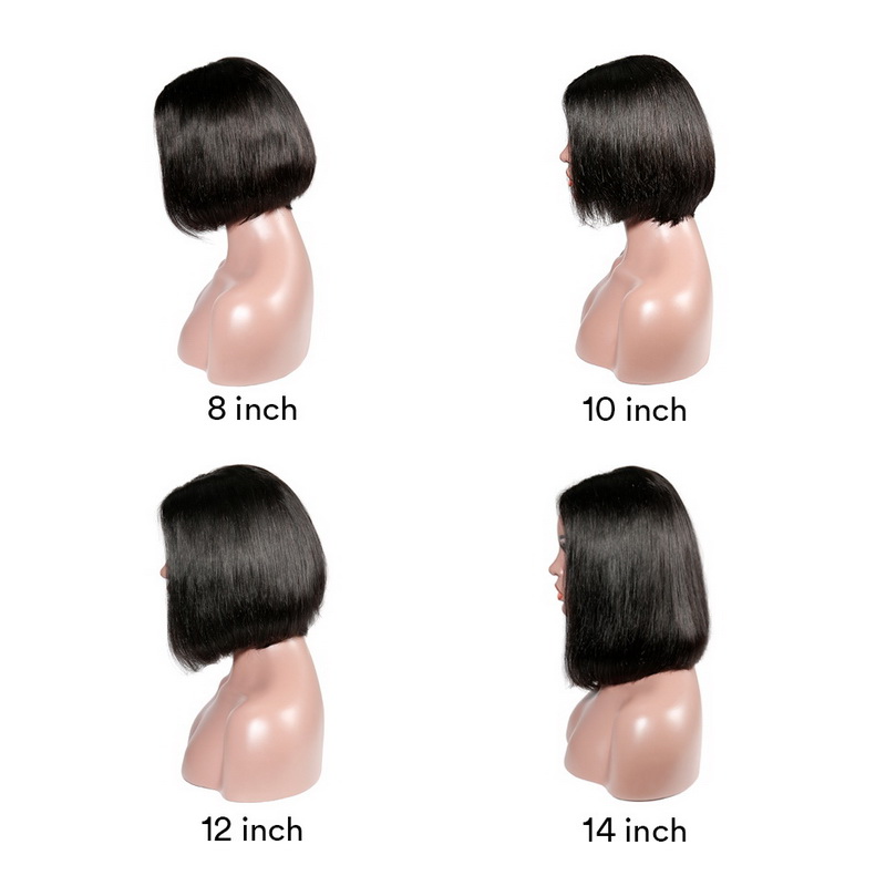 Brazilian Hair Straight 4x4 Lace Closure Bob Wig - 图片 3